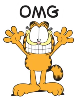 👐 84407602 Garfield OMG garfield, mèo, omg, hoạt hình, hài hước, hài telegram sticker