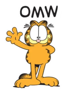 👋 8fb126b2 Garfield OMW Garfield, hoạt hình, mèo, đang đến, trên đường, vui nhộn, màu cam, nhân vật telegram sticker