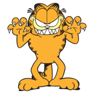 👹 b6f95f52 Garfield Garfield, mèo, hoạt hình, tức giận, rùng rợn, đáng sợ, Halloween telegram sticker