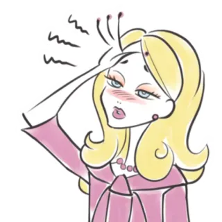 🤦 0adeb8a9 mulher, loira, dor de cabeça, desenho animado, estressada, frustrada, irritada telegram sticker