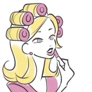 💄 50b05334 mulher, bobes, batom, maquiagem, beleza, loira, cabelo, cosméticos telegram sticker