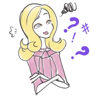 😕 52310e81 mulher, loira, pensando, pergunta, dúvida, perplexidade, confusão, desenho animado telegram sticker