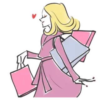 🙁 da10537e mulher, compras, bolsas, moda, estilo, ilustração, loira telegram sticker