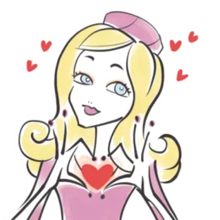❤ f41b02b0 desenho animado, mulher, corações, amor, fofo telegram sticker