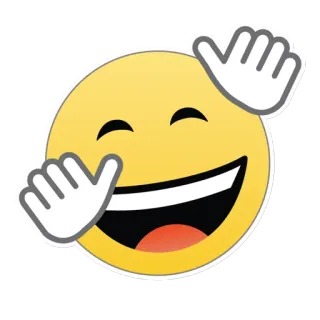 😃 2347a6c9 이모티콘, 스마일, 손, 축하, 행복, 즐거움 telegram sticker