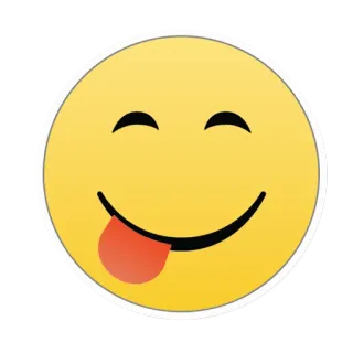 😋 4d5200eb 이모지, 스마일리, 얼굴, 혀, 표정, 노란색 telegram sticker