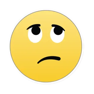 😕 98c2cf90 이모지, 슬픈, 노란색, 얼굴, 표정, 감정 telegram sticker