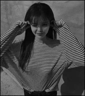 ◽️ 1801319e vrouw, meisje, strepen, aziatisch, portret whatsapp sticker