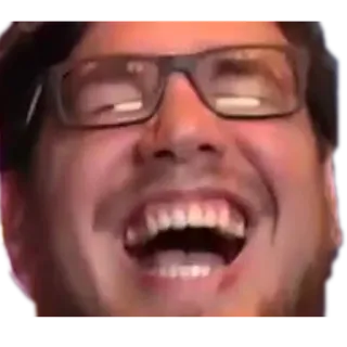 😆 143de205 ใบหน้า, หัวเราะ, แว่นตา, ผู้ชาย, สีหน้า telegram sticker