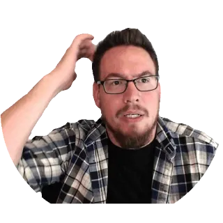 🤔 a36ab591 ผู้ชาย, คิด, สงสัย, สับสน, แว่นตา, ผ้าสักหลาด telegram sticker