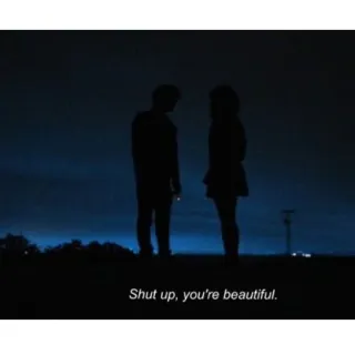 🌌 9385dabb Shut up, you're beautiful. silhouette, couple, night, love, romance, beautiful telegram sticker