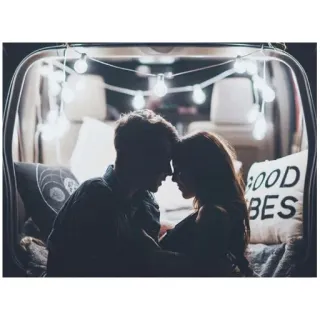 ❤ 9ac377ae GOOD BEST couple, love, romance, car, lights, pillow, good, best telegram sticker