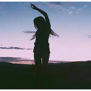 💜 bd119bb6 silhouette, woman, landscape, sunset, pose, freedom, girl telegram sticker