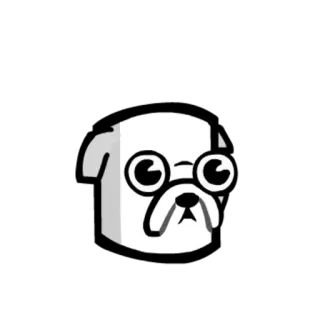 🐶 6fef7924 Hund, Cartoon, Brille, Haustier, süß telegram sticker