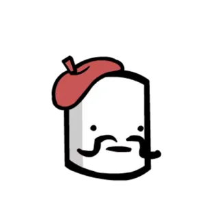 😳 99fa86b5 Cartoon, Marshmallow, Beret, Niedlich, Charakter, Kunst, Schnurrbart telegram sticker