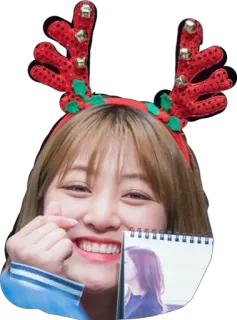 💓 46f9a45a 여자, 사슴 뿔, 크리스마스, 귀여운, k팝 telegram sticker
