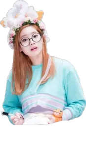 🤓 f00d5390 여자, 안경, 꽃, 귀여운, K팝 telegram sticker