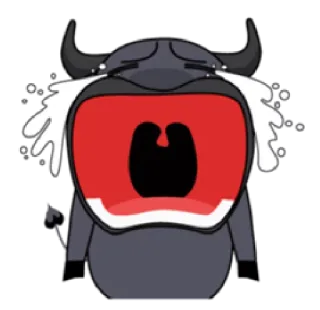 😭 0cc94597 piangere, cartone animato, triste, bufalo, arrabbiato telegram sticker