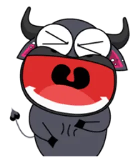 😂 1520296b cartone animato, toro, animale, divertente, carino, emoji, illustrazione telegram sticker
