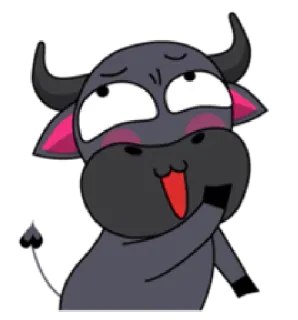 🤗 631d19e7 Cartone animato, Animale, Toro, Carino, Divertente telegram sticker