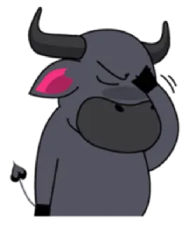 🙈 6d8e8f57 cartone animato, toro, animale, deluso telegram sticker