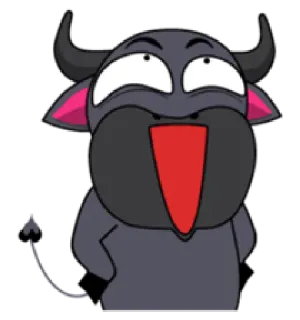 😆 cb0c27e3 animale, cartone animato, toro, divertente, carino telegram sticker