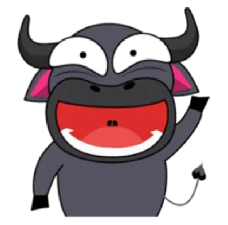 👋 da9f96f4 cartone animato, animale, toro, bufalo, divertente, carino telegram sticker