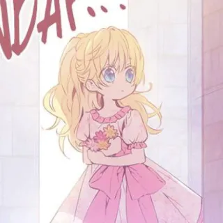 🍼 1fef3564 menina, vestido, flores, fofo, criança, desenho animado, ilustração whatsapp sticker