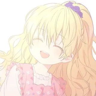 🍼 433823ee Anime, Criança, Menina, Desenho animado, Fofo, Ilustração, Cabelo loiro whatsapp sticker