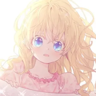 🍼 c1292ae1 garota anime, desenho animado, cabelo loiro, fofo, criança whatsapp sticker