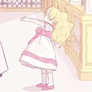 🍼 f42bce73 menina, vestido, loira, ilustração, desenho animado, fofo whatsapp sticker