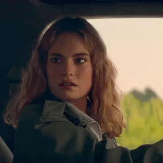 🚘 b59e1921 portrait, woman, curly hair, lily james telegram sticker