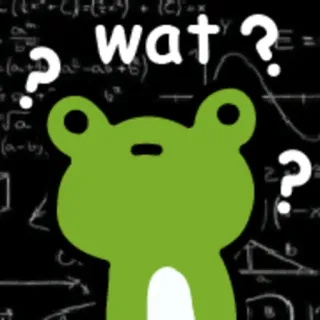 ❓ 2cc52b3a wat? 青蛙, 问题, 困惑, 蛤?, 表情包, 网络迷因 whatsapp sticker