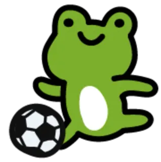 ⚽️ 6e9c0dac 青蛙, 足球, 球, 动物, 绿色, 卡通 whatsapp sticker