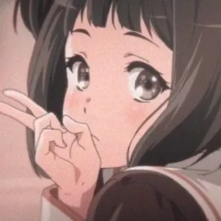 ✌ cf19f8f4 Anime, Garota, Desenho animado, Sinal de paz, Fofo telegram sticker