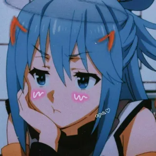 ☹️ 0077597d Aqua Konosuba アニメ, キャラクター, アクア, このすば, かわいい, カワイイ, 女の子 telegram sticker
