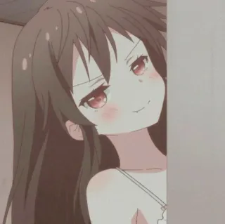 🌚 2e21c3fa アニメガール, ニヤリ, 漫画, かわいい, イラスト telegram sticker