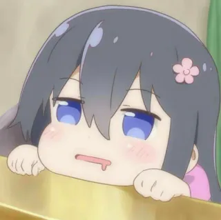 🌚 3da4cf1b アニメ, 女の子, かわいい, 可愛い, ちび, マンガ, 眠い telegram sticker