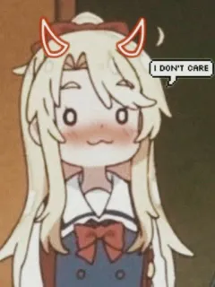 🌚 8933ab64 I DON'T CARE アニメ, 漫画, 悪魔, 角, かわいい, 女の子 telegram sticker