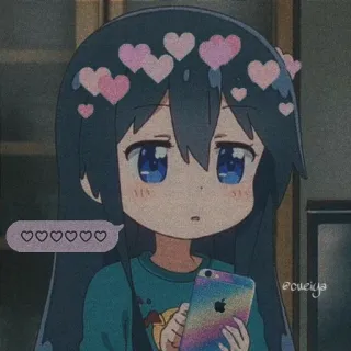 🌚 d31883e5 アニメガール, ハート, 漫画, 可愛い, ステッカー, マンガ telegram sticker