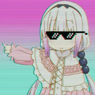 😎 f4da5c38 Kanna Kamui Miss Kobayashi's Dragon Maid アニメ, カンナ, メイドラゴン, 面白い, ミーム, キャラクター telegram sticker