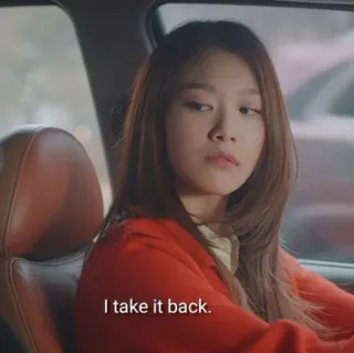 ✨ d244cbae I take it back. mulher, carro, expressão, frase telegram sticker