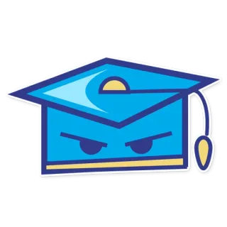 😡 c3e35d43 mortier, remise de diplôme, en colère, éducation, casquette telegram sticker