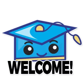 🙂 e0381176 WELCOME! remise de diplôme, bienvenue, chapeau, fête telegram sticker