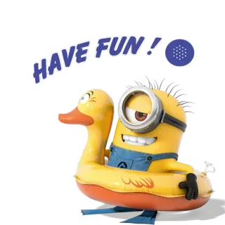 🎉 4548406e Minion HAVE FUN! Minion, Vui vẻ, Vịt, Phim hoạt hình, Hài hước, Nhân vật, Hoạt hình telegram sticker