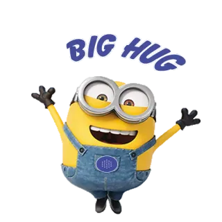 ❤️ 6262e402 Minion BIG HUG minion, ôm, hoạt hình, hoạt họa, vui nhộn, phim, vàng telegram sticker