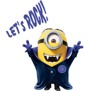 🎉 bfe060d5 Minion LET'S ROCK! Minion, Ma cà rồng, Halloween, Cháy lên nào, Phim hoạt hình, Sticker telegram sticker
