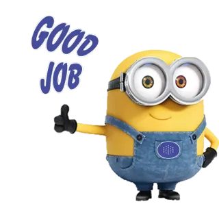 👏 ed44658b Minion GOOD JOB Minion, Làm tốt lắm, Hoạt hình, Hình dán, Tích cực, Kẻ trộm mặt trăng telegram sticker