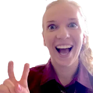 ✌ aeab3e87 Frau, Frieden, Sieg, Finger, blond, Porträt, Geste telegram sticker