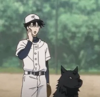 🪐 71c67060 呪 Anime, Baseball, Figur, Hund, Japanisch, Fluch, Aufkleber whatsapp sticker